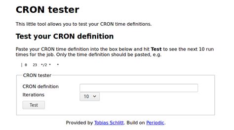 cron tester online.